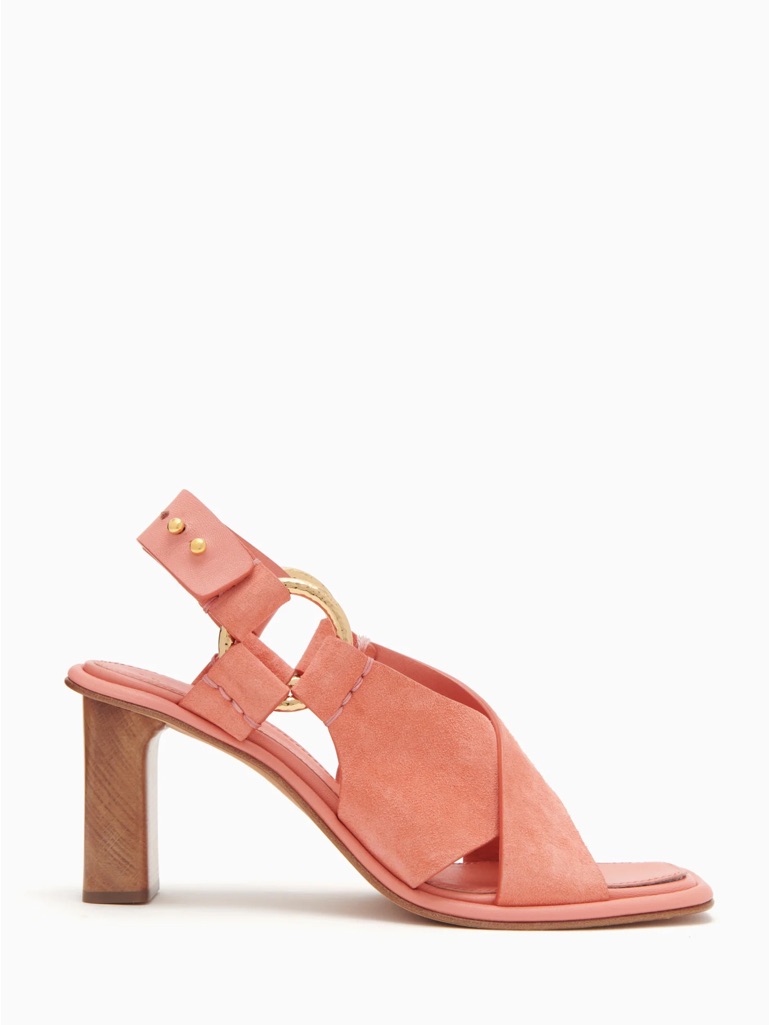 Ulla Johnson Filippa Suede Leather High Wood Heel Sandal In Dahlia Pink Nwt $570